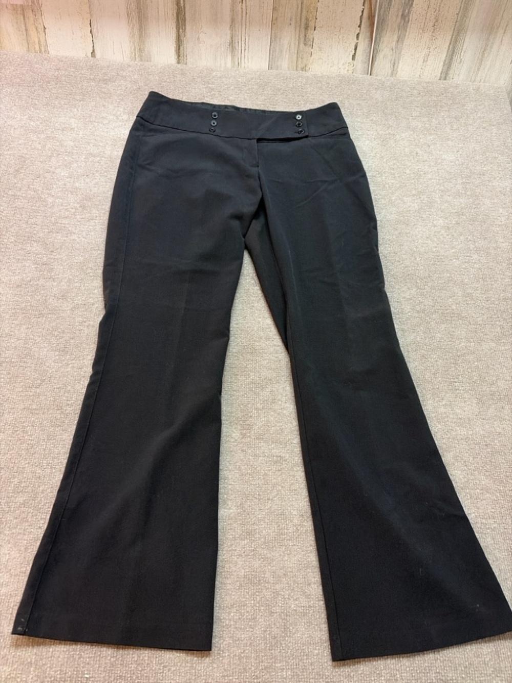 Dots Black Flare Dress Pants Women Size 9/10 Stretch Bootcut Work Career 0794